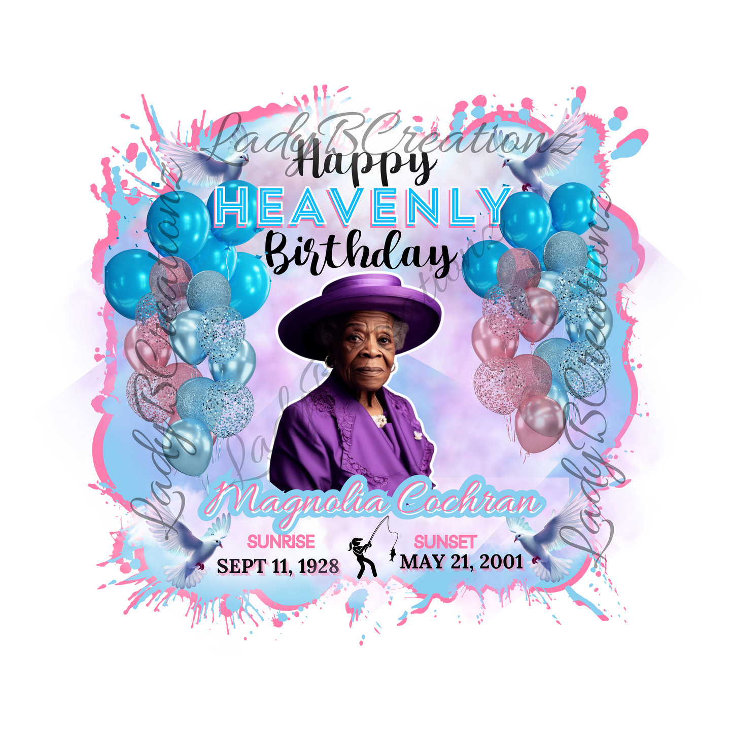 Editable Memorial birthday template